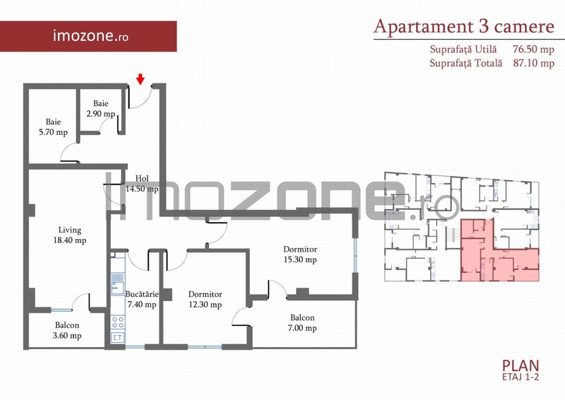 Militari- Margelelor 3 Camere, 87 mp, decomandat, 2 balcoane, zona de case,