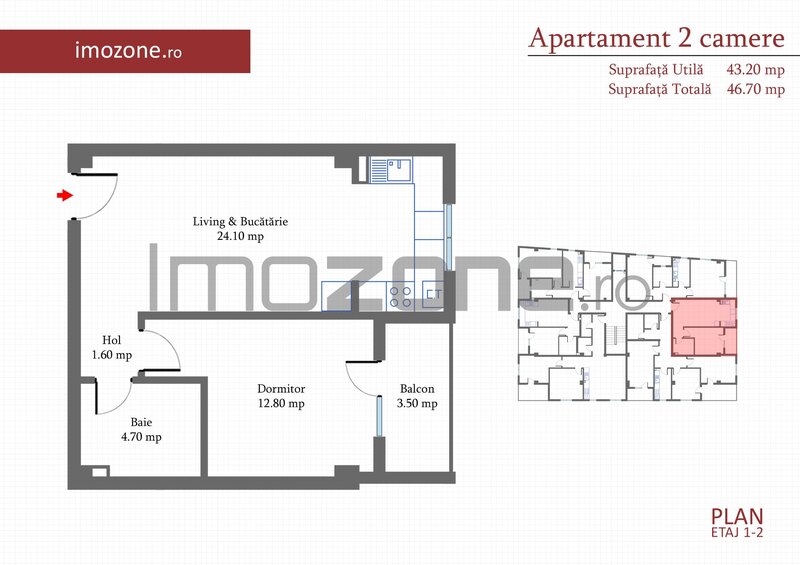 Pacii Ap 2 camere, 46 mp, etaj 2 din 4, Metrou Pacii 10 min., Bloc nou, comision 0%